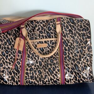 Consuela Blue Jag Weekender - Tan and Black Leopard Travel Bag